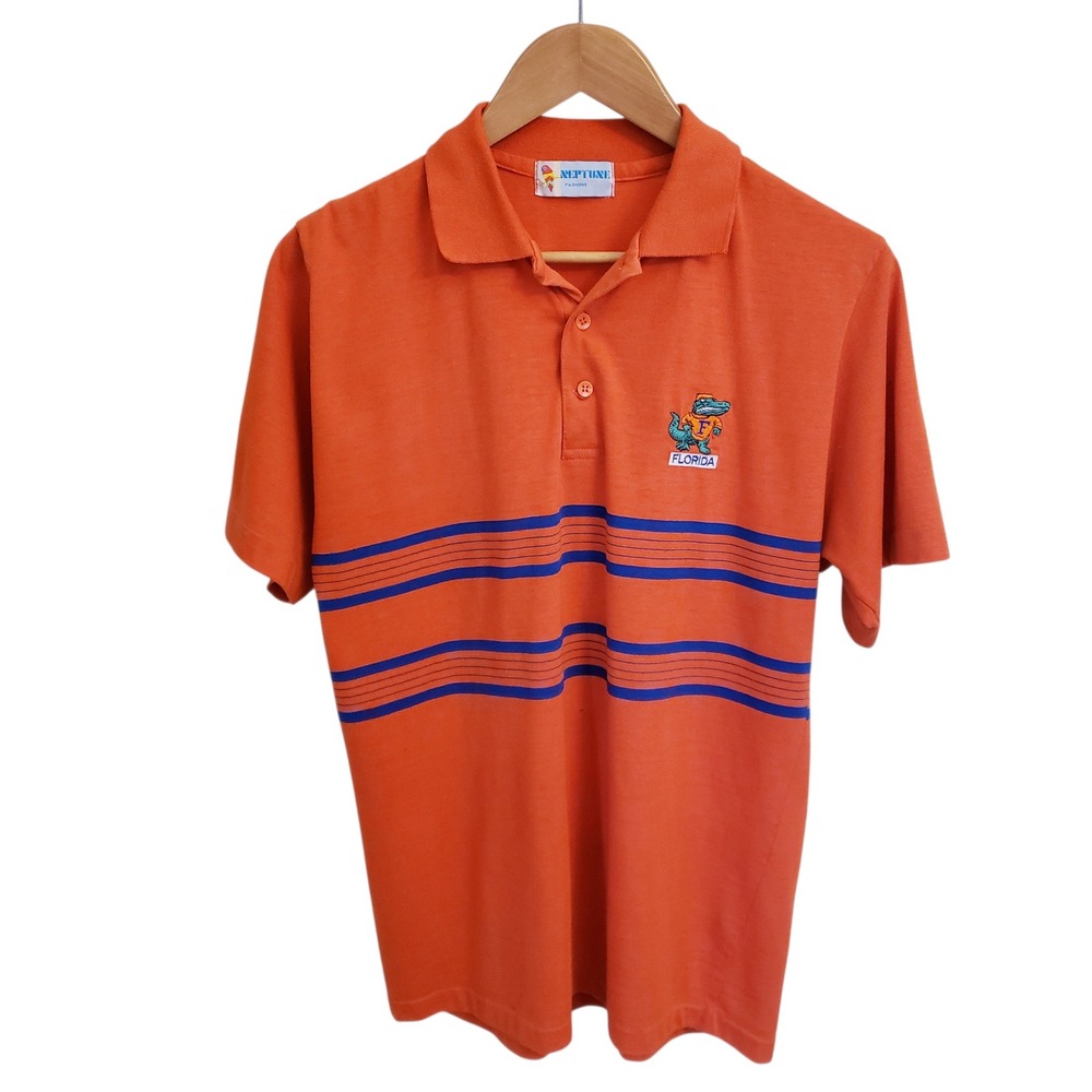 Vintage University of Florida Gators Orange & Blue Stripe Short Sleeve Shirt